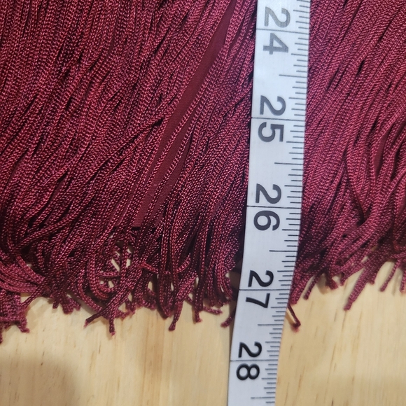 White House Dark Rouge Market  Flapper Fringe Cocktail Dress Size Small - Picture 6 of 6